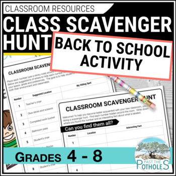 Cover image for Class Scavenger Hunt, fun back to school activity.