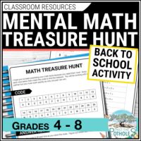 Cover image for Mental Math Treasure Hunt - fun math review for the beginning of the year!