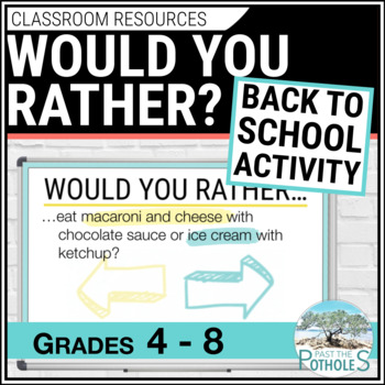 Cover image for Would You Rather questions - back to school activity